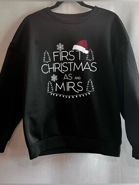 First Christmas As Mrs Black Holiday Sweatshirt -Size L